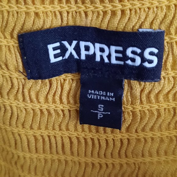 Express Fit and Flare Cami Linen Dress - Yellow, Size S - Picture 9 of 16